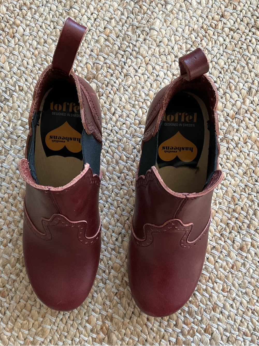 Swedish Hasbeens cognac Toffel Victorian 46/6 clogs - Picture 2 of 8